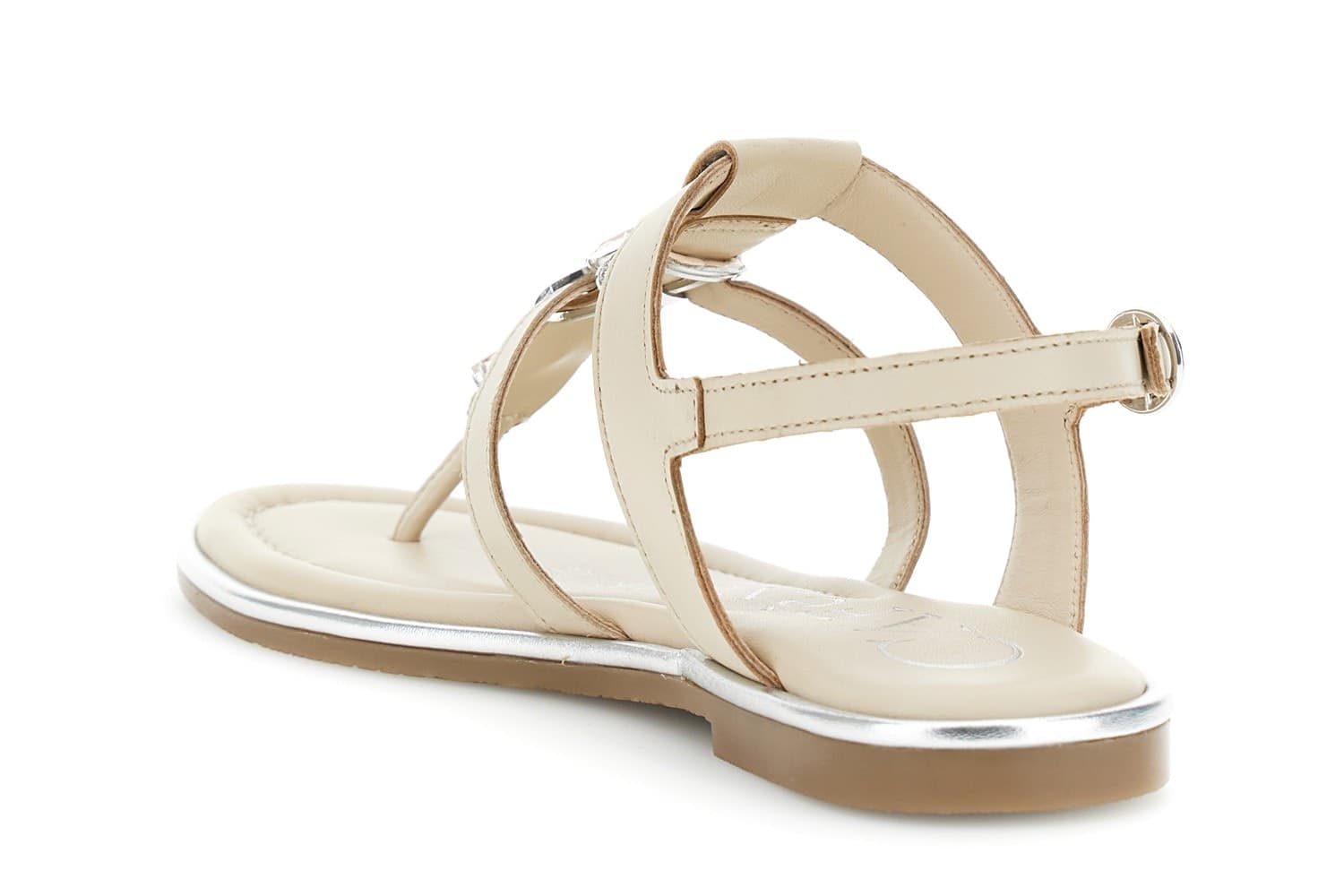 SANDALO IN PELLE INFRADITO CON ACCESSORIO GIOIELLO - 2