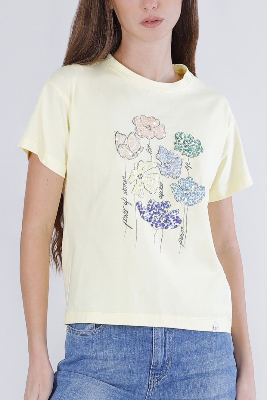T SHIRT CON FIORI DI PAILETTES - 6