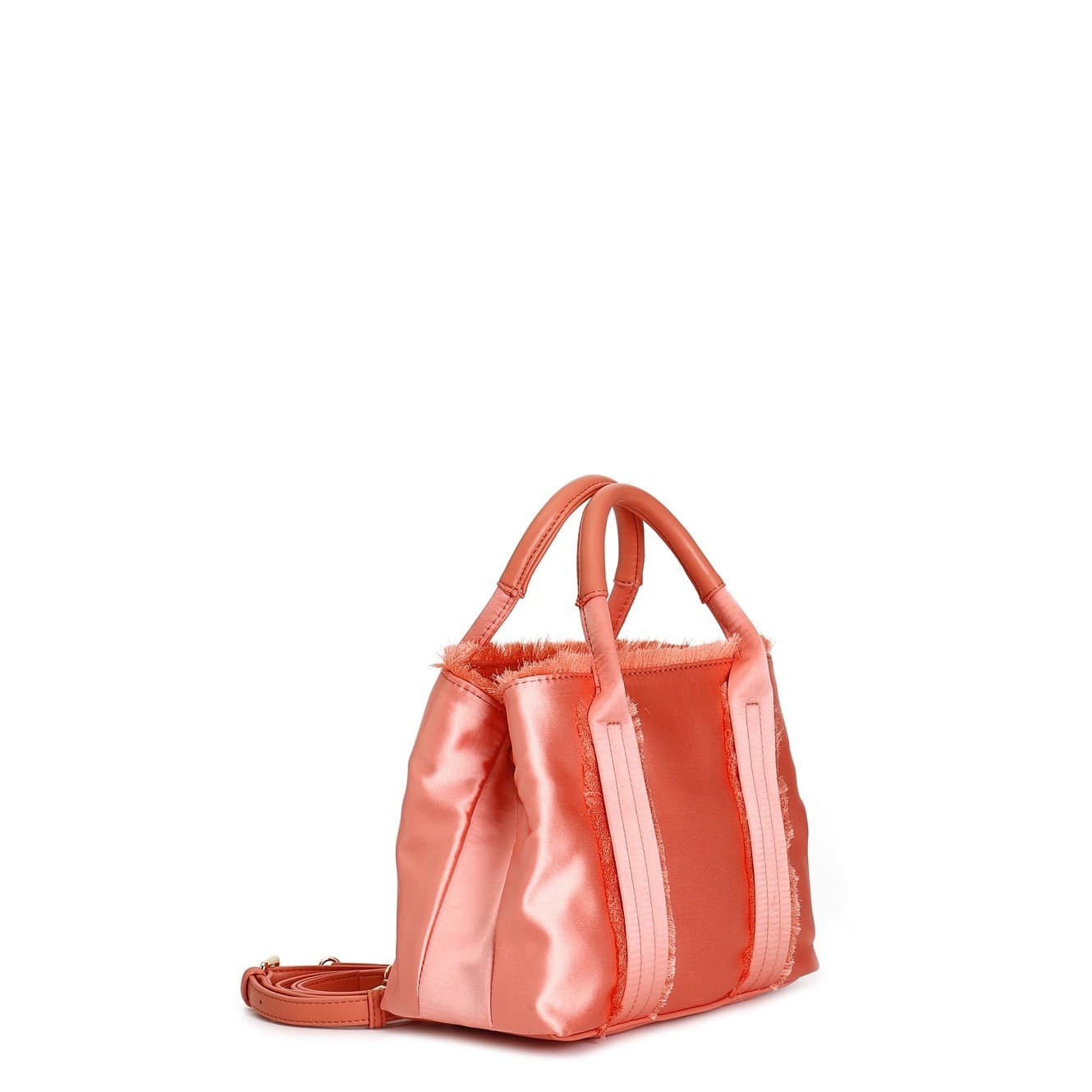 TOTE IN SATIN CON SFRANGIATURE, TRACOLLA REMOVIBILE - 2