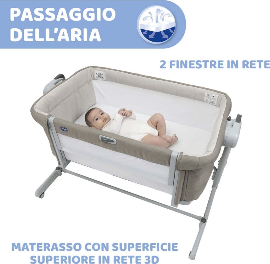 Culla Co-Sleeping Chicco Next2Me Magic Evo-Desert Taupe - 4