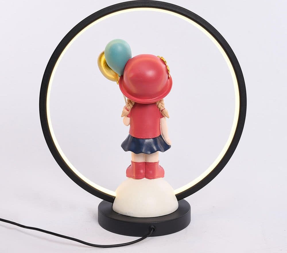 LAMPADA LED TAVOLO DECORATIVA RICARICABILE BAMBINA CON PALLONCINI IN POLIRESINA 9014905 - 4