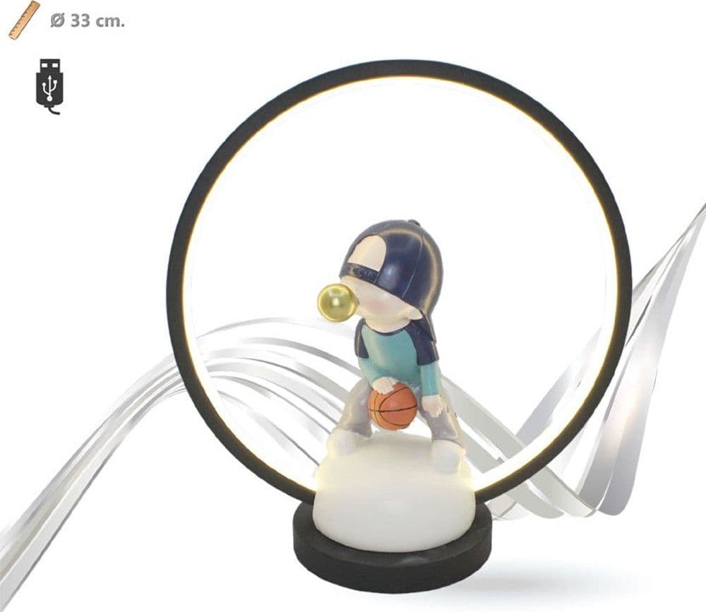 LAMPADA LED TAVOLO DECORATIVA RICARICABILE BIMBO CON PALLA BASKET IN POLIRESINA 9014875 - 3