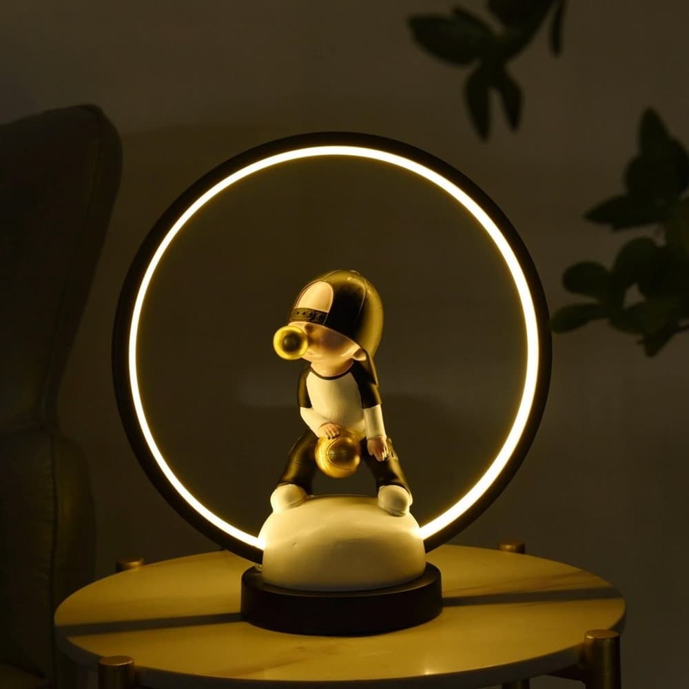 LAMPADA LED TAVOLO DECORATIVA RICARICABILE BIMBO CON PALLA BASKET IN POLIRESINA 9014875 - 5