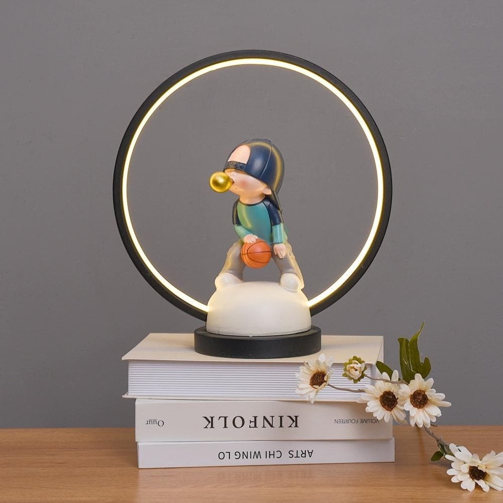 LAMPADA LED TAVOLO DECORATIVA RICARICABILE BIMBO CON PALLA BASKET IN POLIRESINA 9014875 - 7