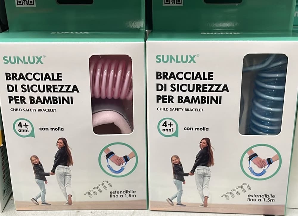 BRACCIALE DI SICUREZZA PORTATILE CON MOLLA ESTENSIBILE 1,5MT ANTI-SMARRIMENTO PER BAMBINI - 12