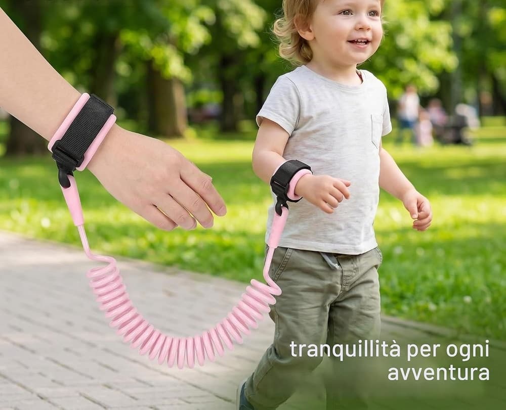 BRACCIALE DI SICUREZZA PORTATILE CON MOLLA ESTENSIBILE 1,5MT ANTI-SMARRIMENTO PER BAMBINI - 10