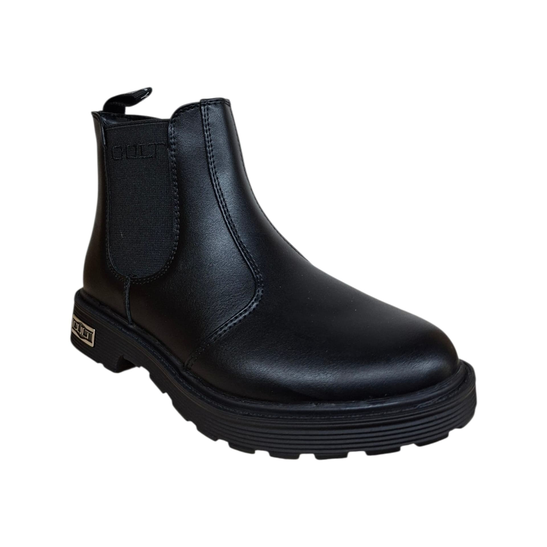 Cult Martin T-713 Stivaletto Biker Beatles Bambini e Ragazzi Nero | Pelle Zip Laterale Laccio Unisex Grintoso | Taglie 25-40 | Scarpetteria Gica - 2