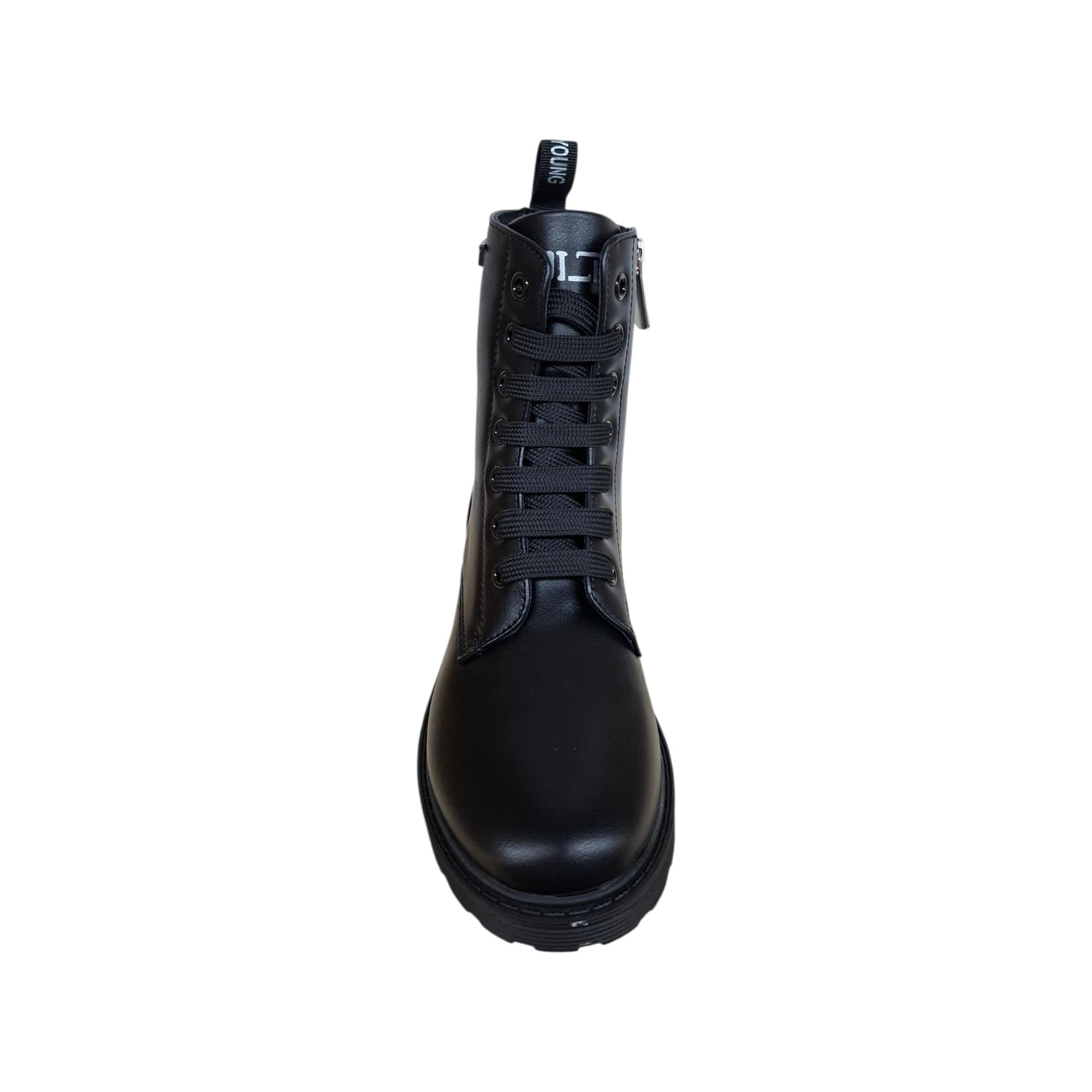 Cult Martin T-710 Anfibio Bambini e Ragazzi Nero | Pelle Zip Laterale Lacci Combat Boot Unisex Robusto Urban | Taglie 31-40 | Scarpetteria Gica - 4