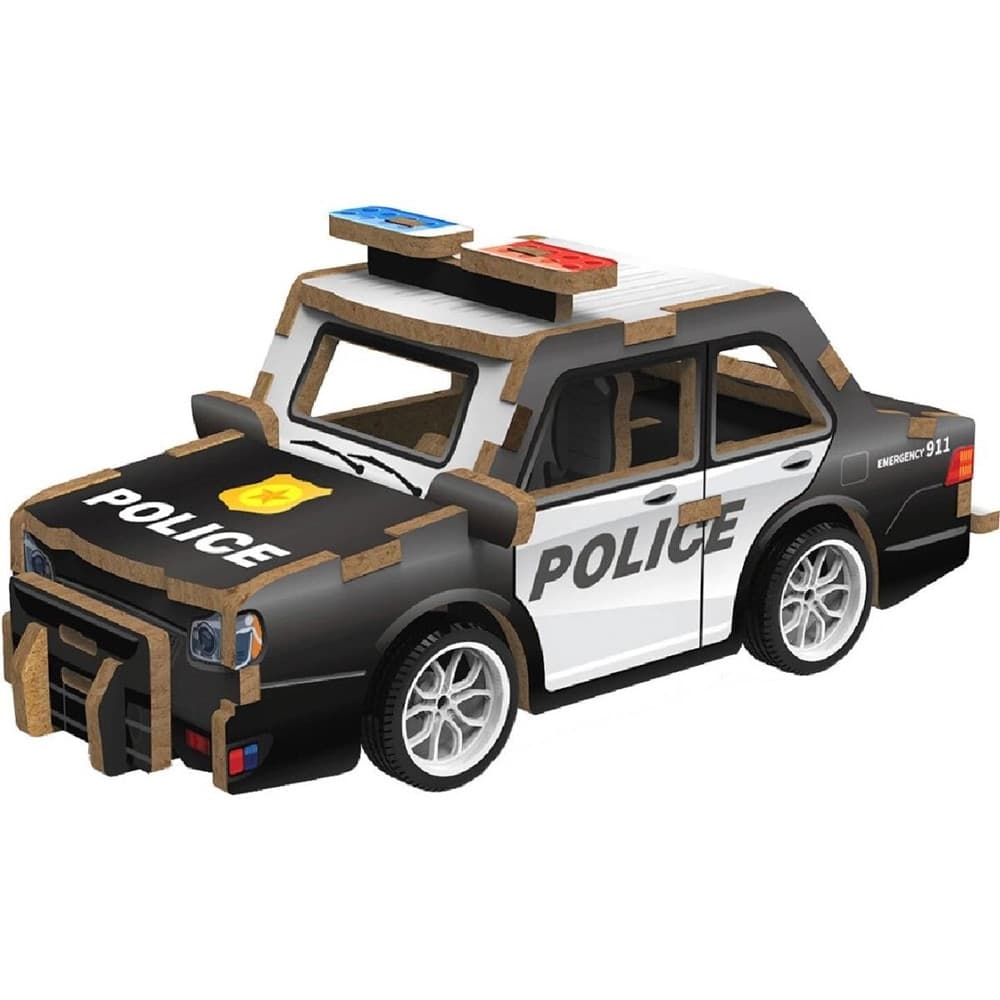PUZZLE 3D MODELLINO GIOCATTOLO IN LEGNO 22 PZ DA ASSEMBLARE MODELLO AUTO POLIZIA 32384