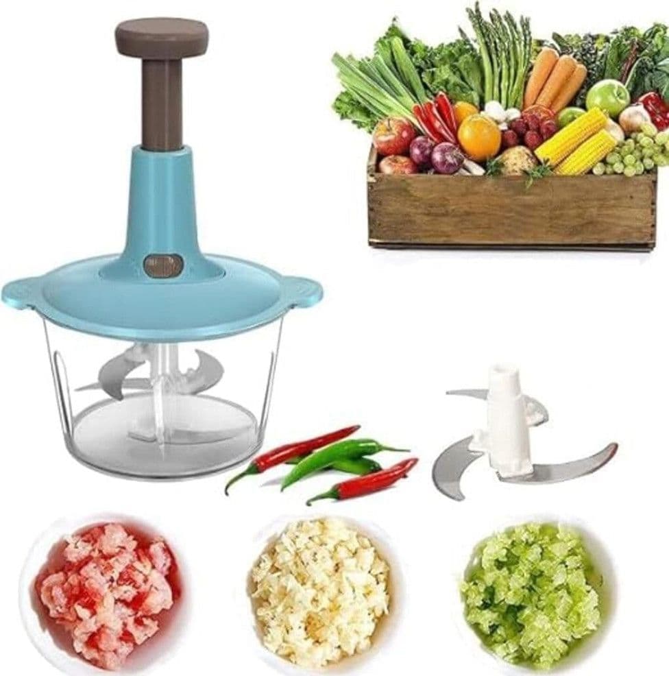 TRITATUTTO DA CUCINA MANUALE A PRESSIONE PER ALIMENTI OMOGENEIZZATI VERDURE CAPACITÀ 1,5LT - 2