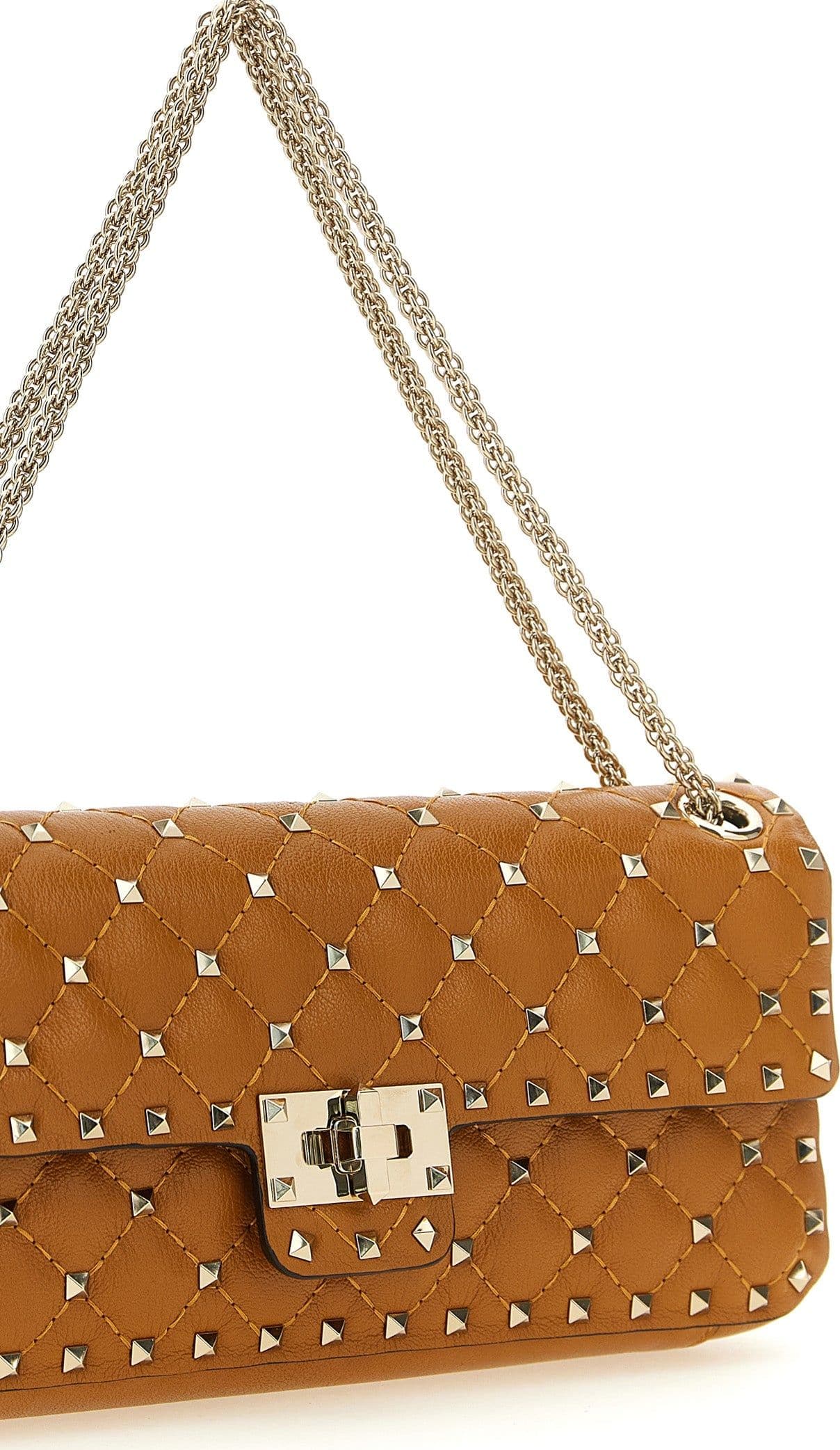 Valentino Garavani Orange Goatskin Shoulder Bag - 3