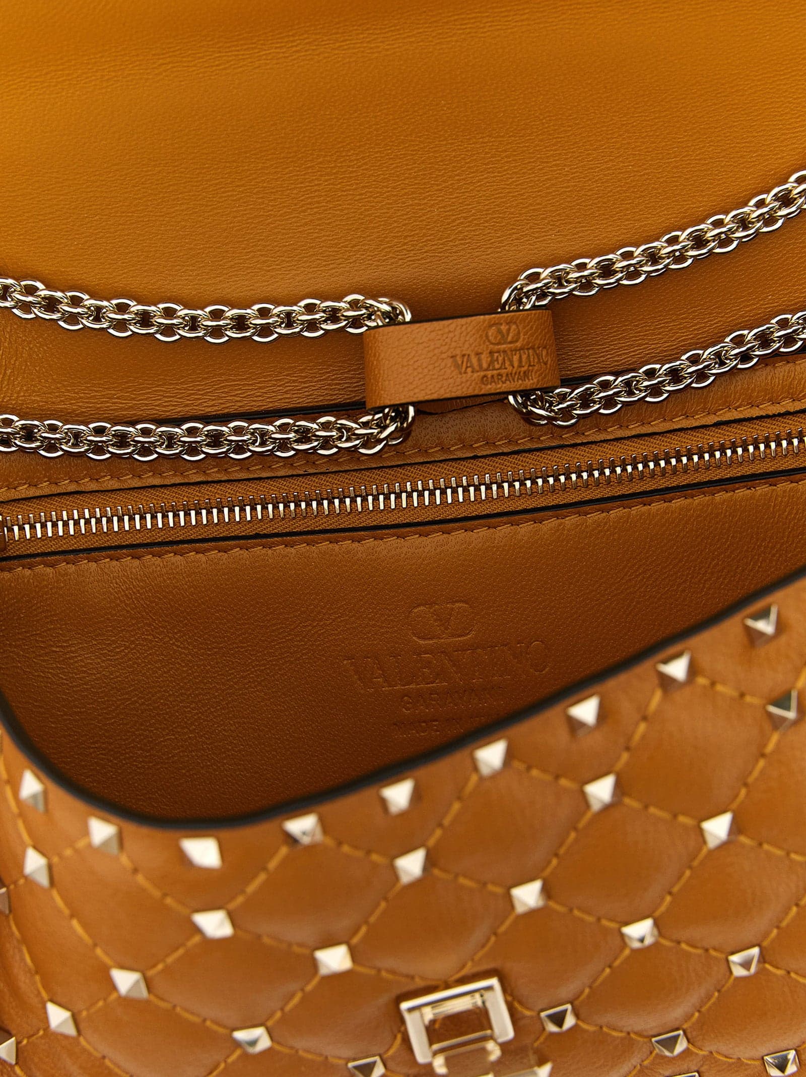 Valentino Garavani Orange Goatskin Shoulder Bag - 4