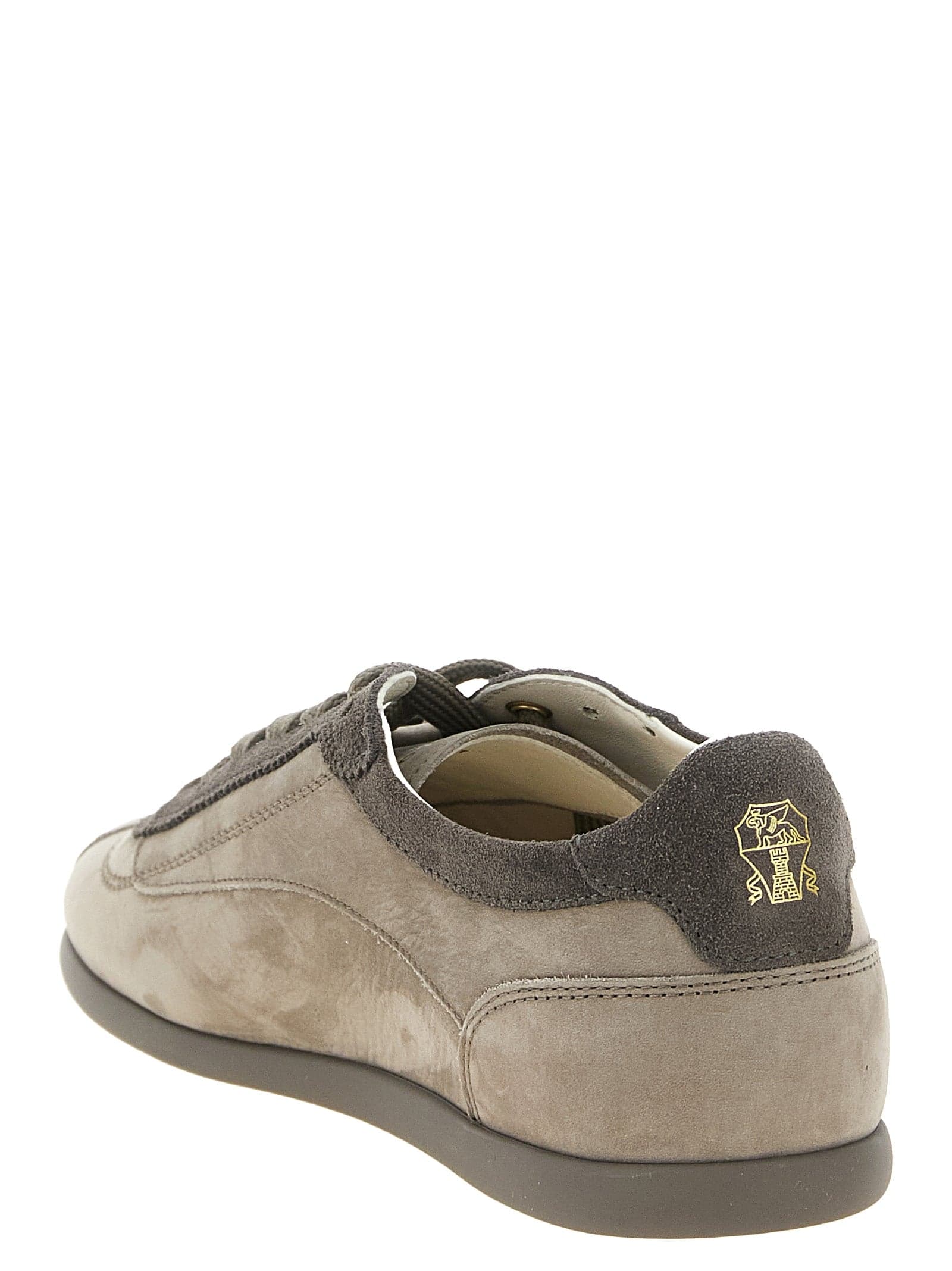 Brunello Cucinelli Gray Calfskin Low Top Sneakers - 3