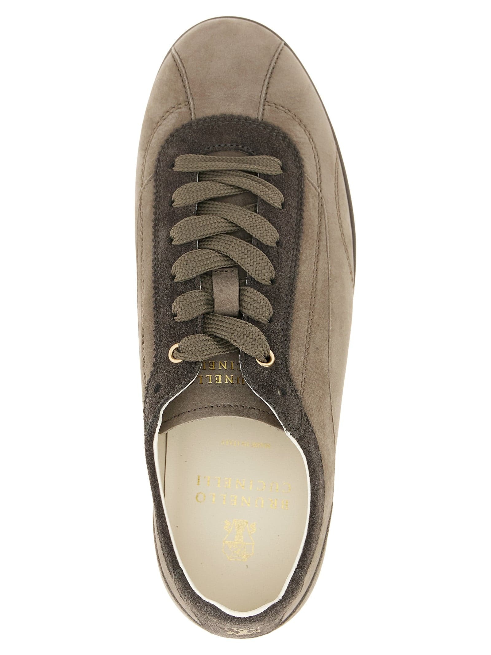 Brunello Cucinelli Gray Calfskin Low Top Sneakers - 4