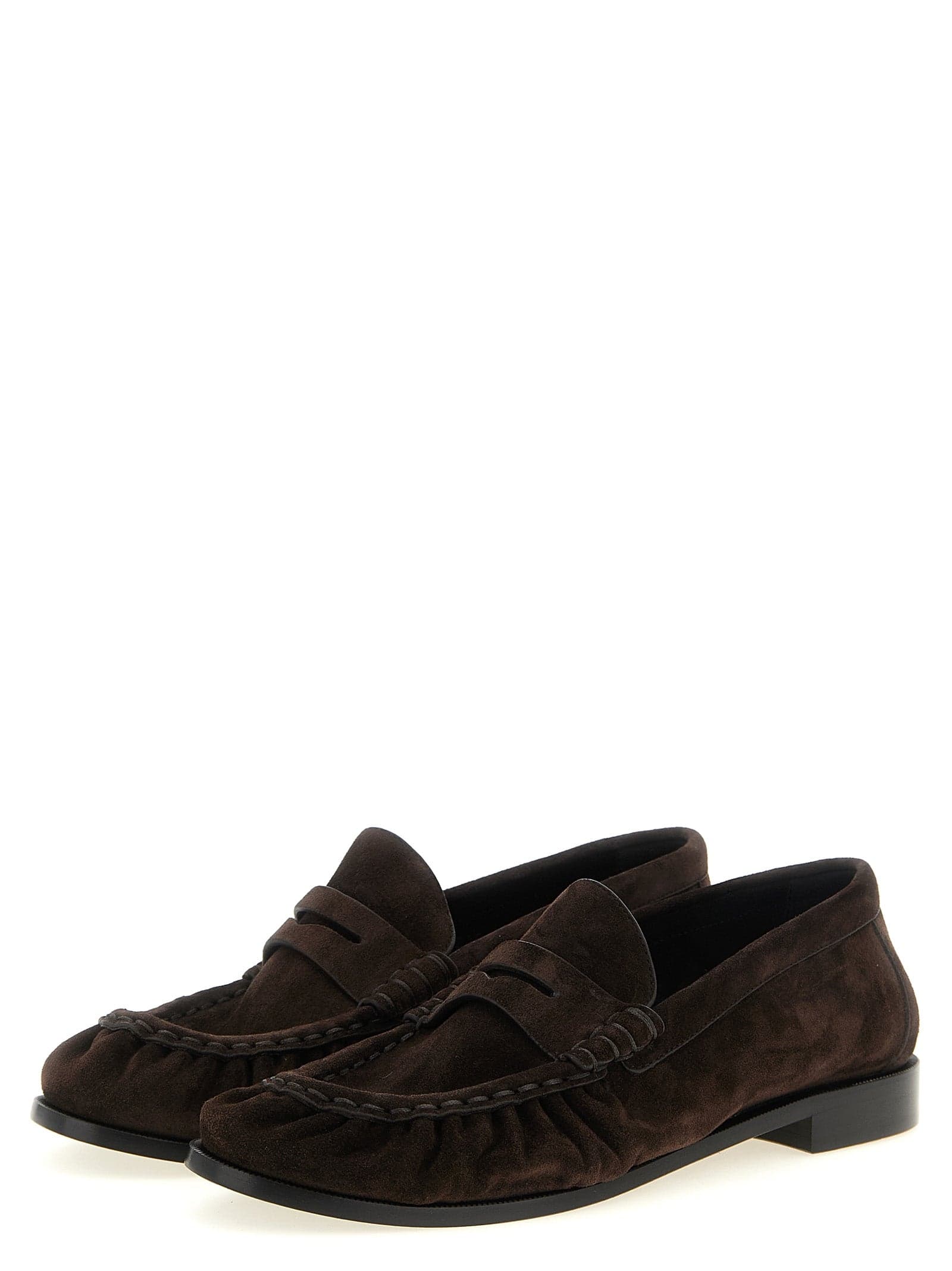 Saint Laurent Brown Calfskin Slip-On Loafers - 2