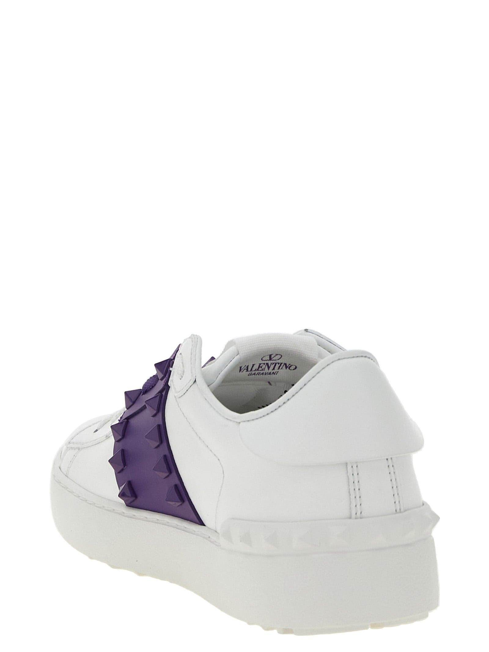 Valentino Garavani Purple Calfskin Low Top Sneakers - 3