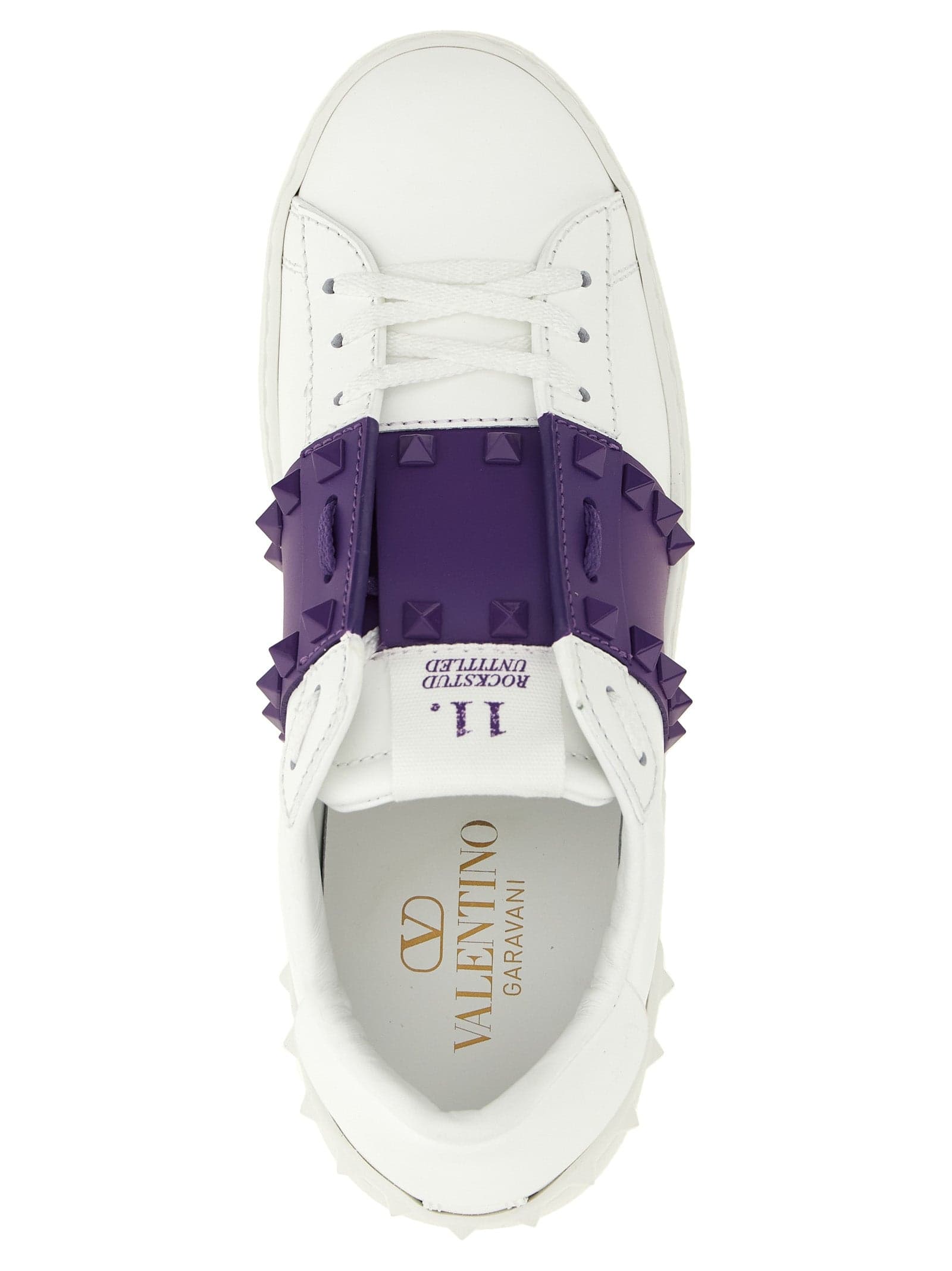 Valentino Garavani Purple Calfskin Low Top Sneakers - 4