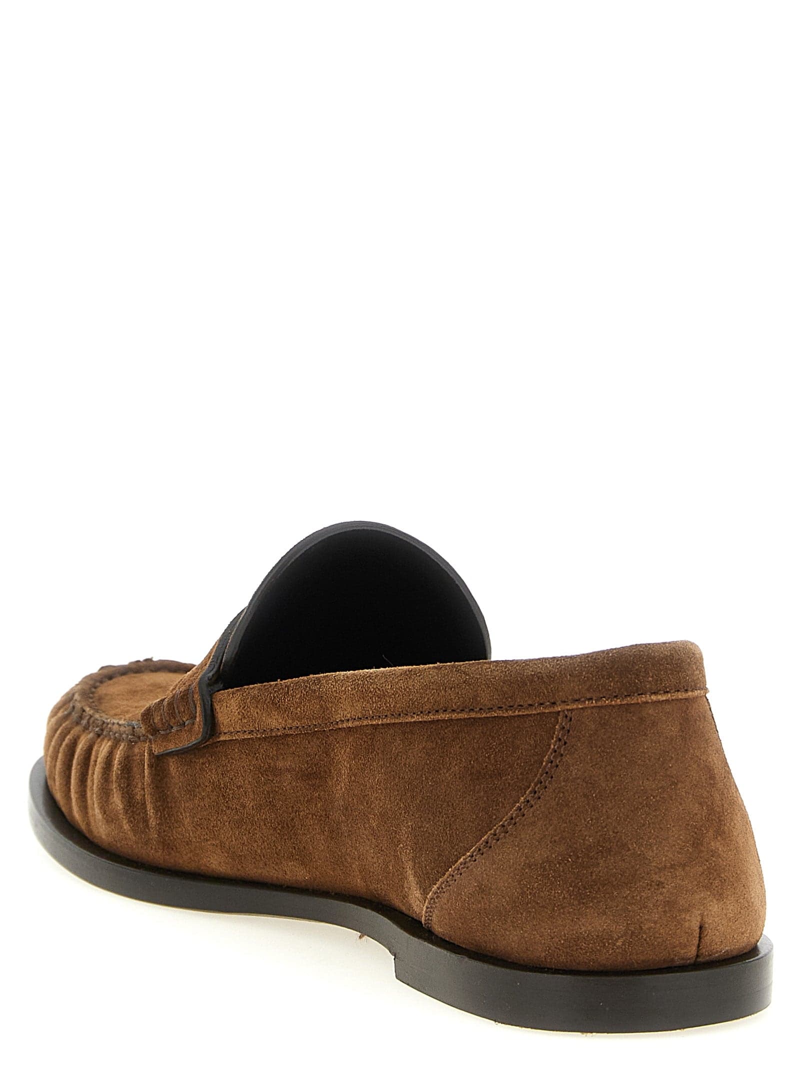 Saint Laurent Brown Calfskin Slip-On Loafers - 4
