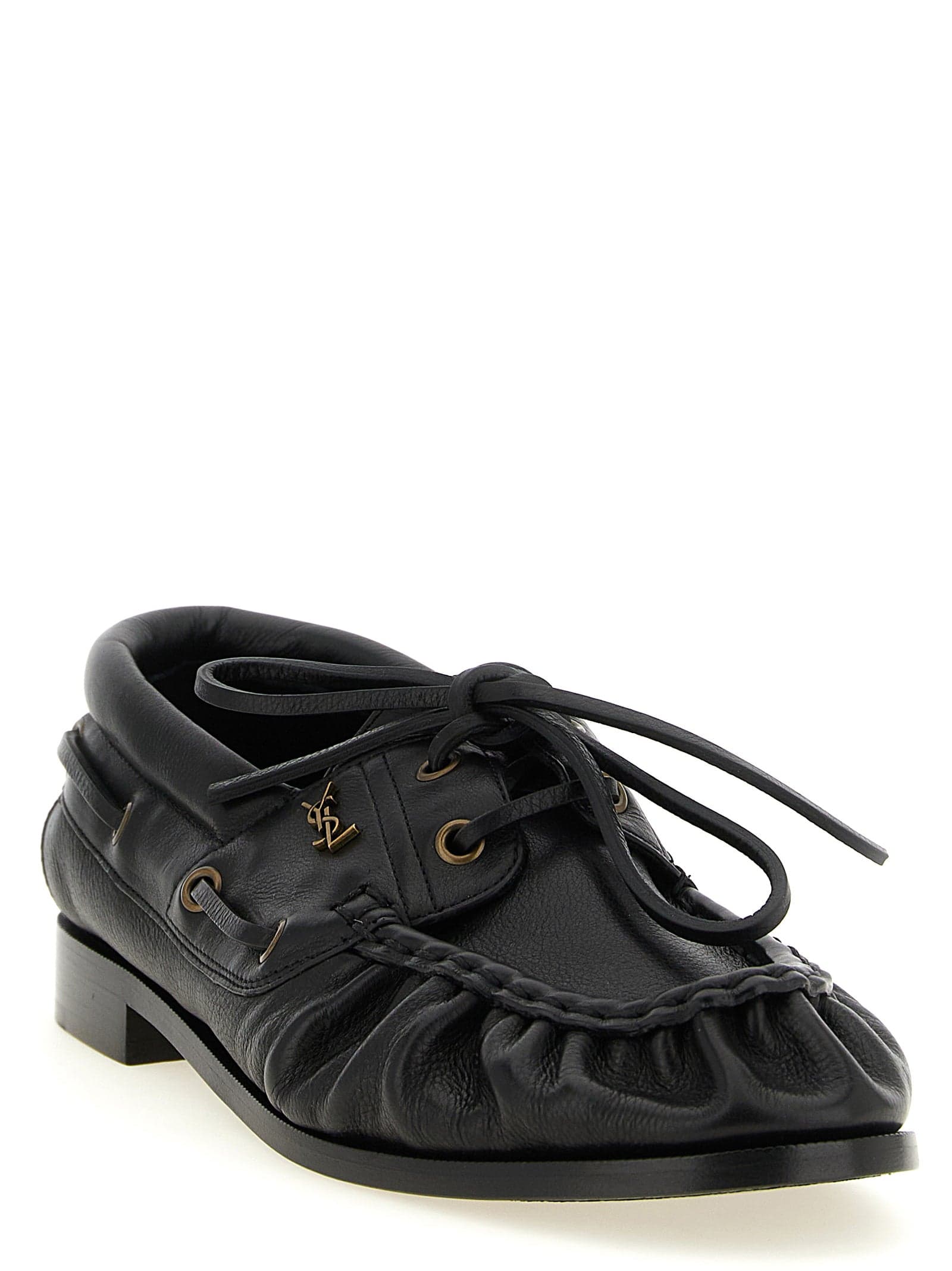 Saint Laurent Black Calfskin Slip-On Loafers - 3