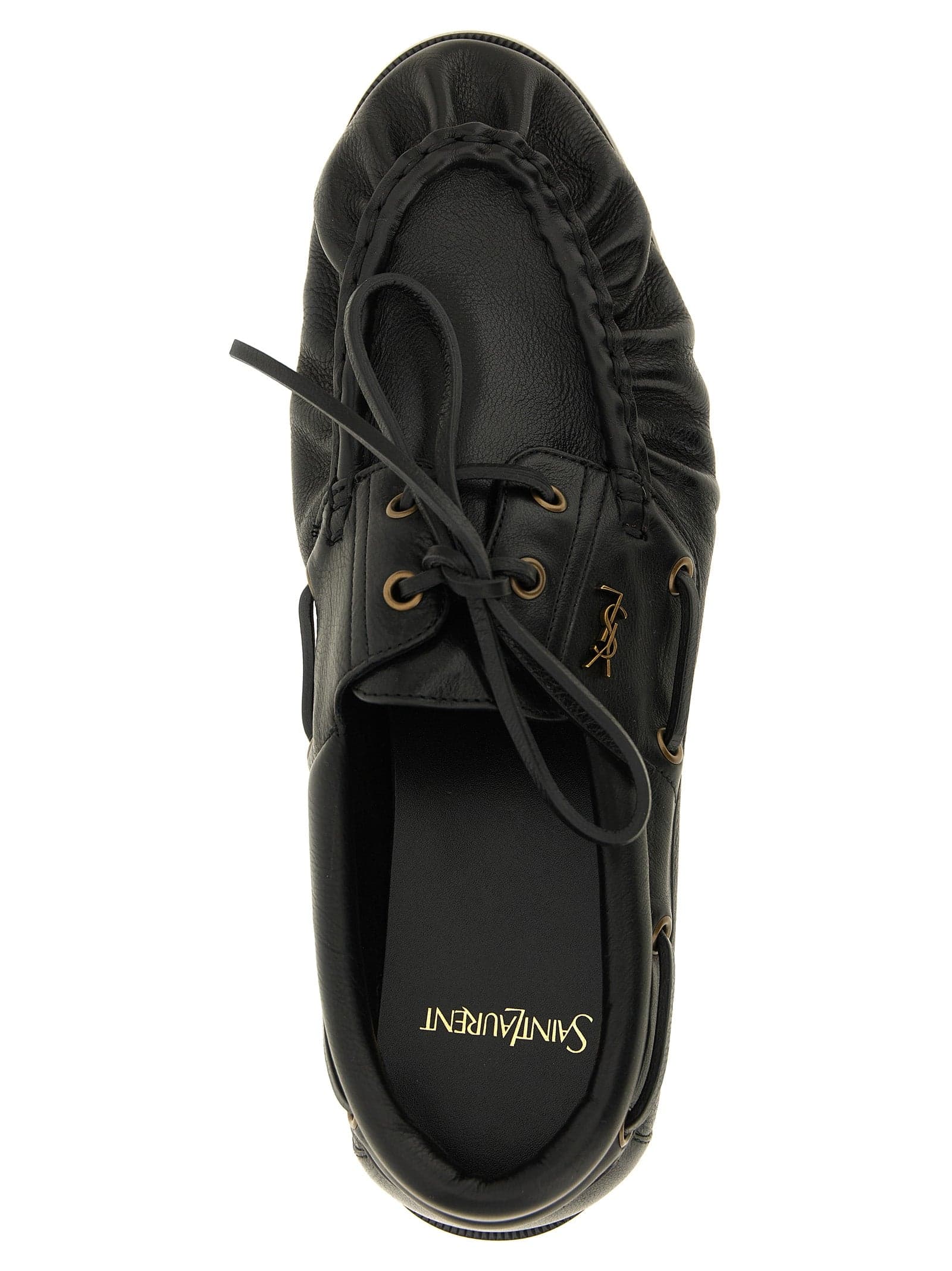 Saint Laurent Black Calfskin Slip-On Loafers - 5