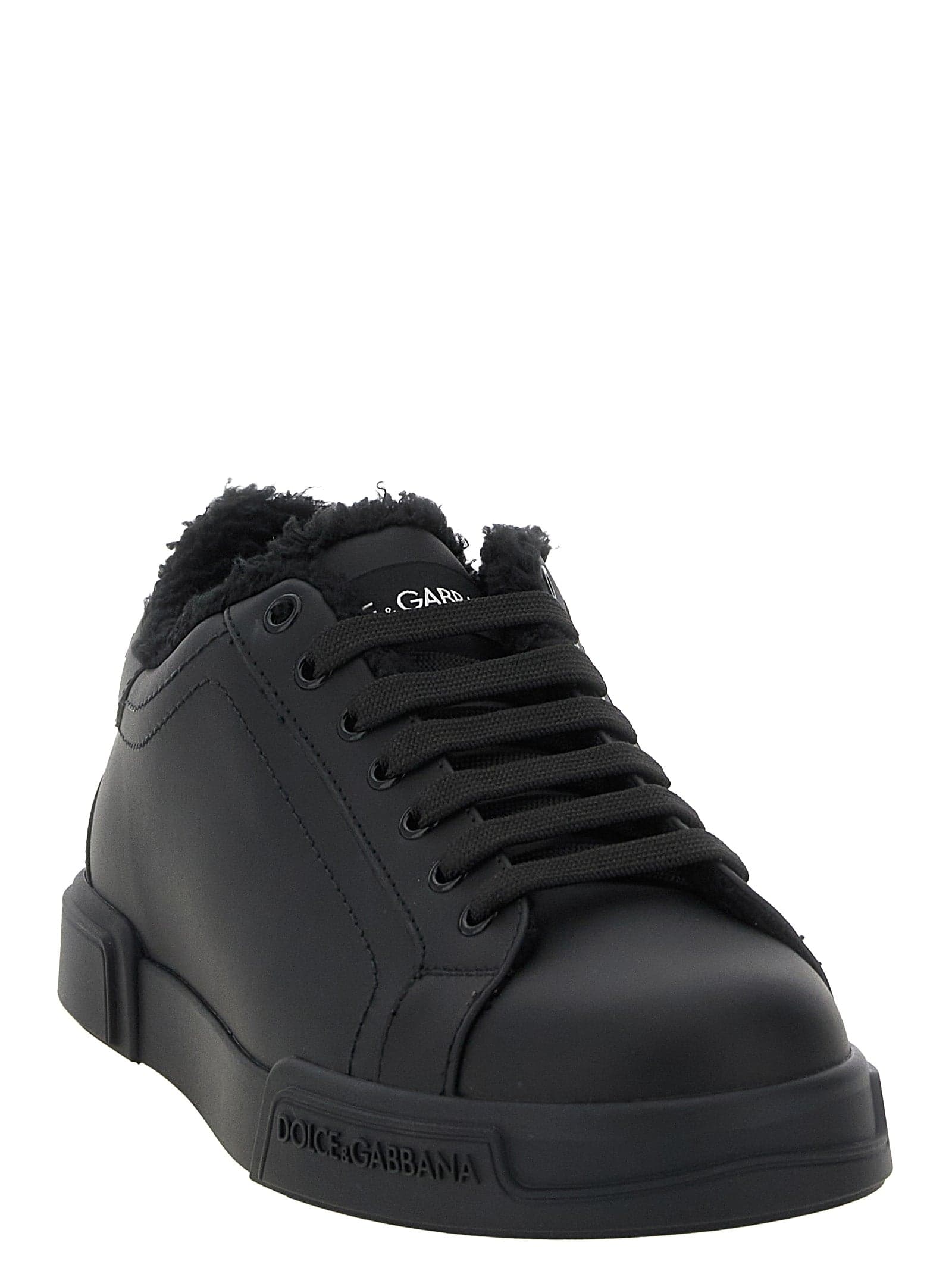 Dolce & Gabbana Black Calfskin Low Top Sneakers - 2