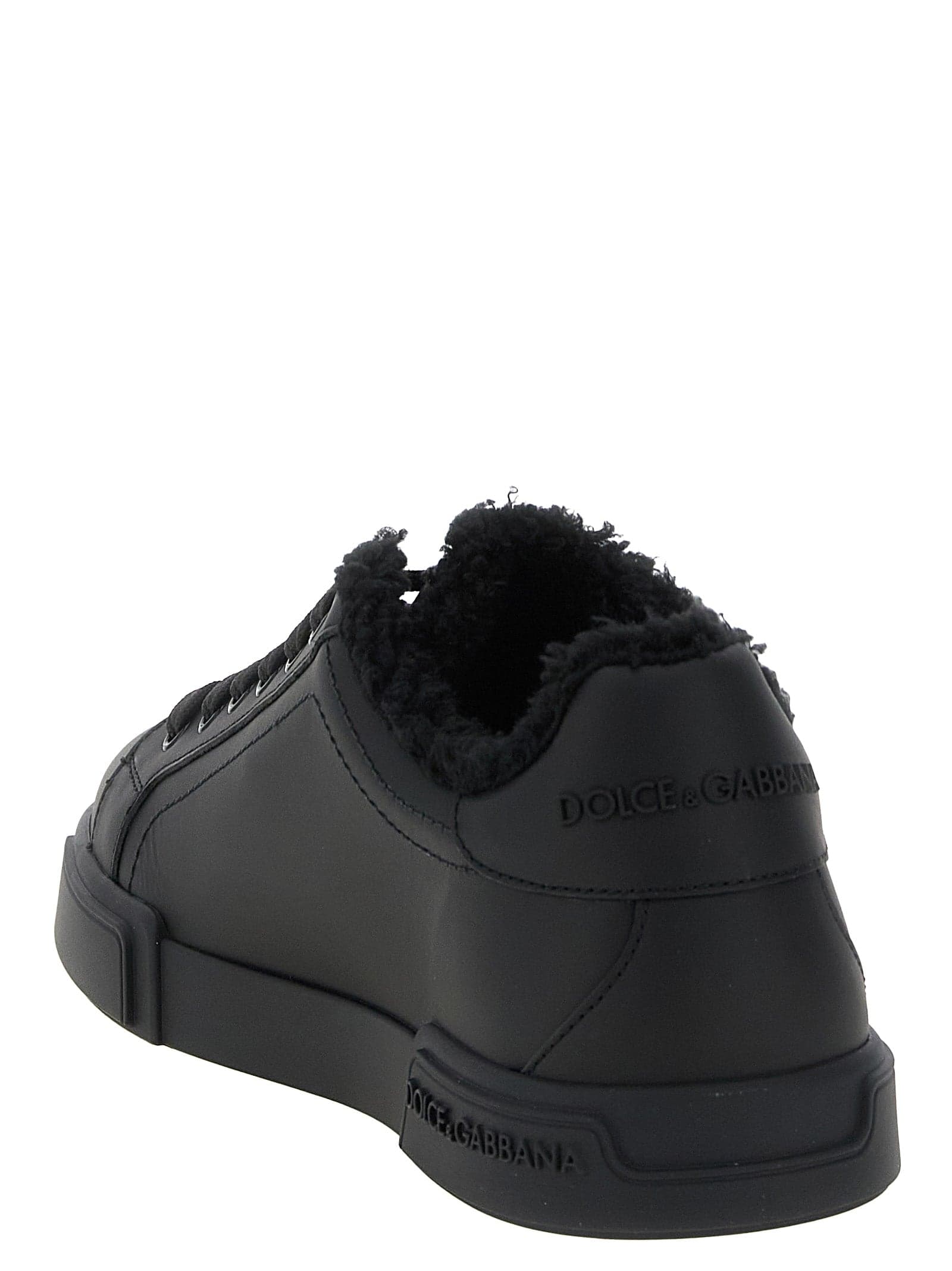 Dolce & Gabbana Black Calfskin Low Top Sneakers - 3