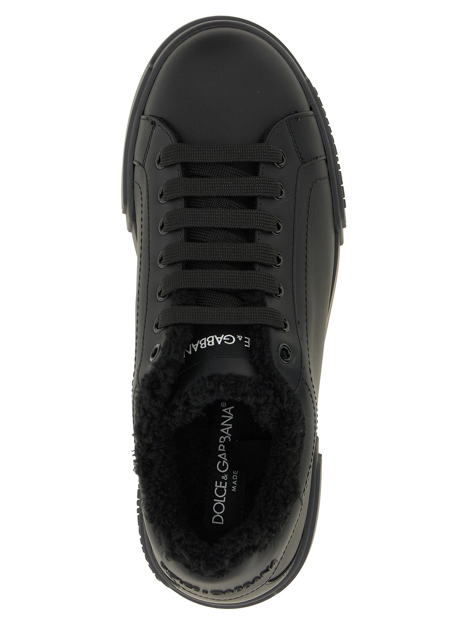 Dolce & Gabbana Black Calfskin Low Top Sneakers - 4