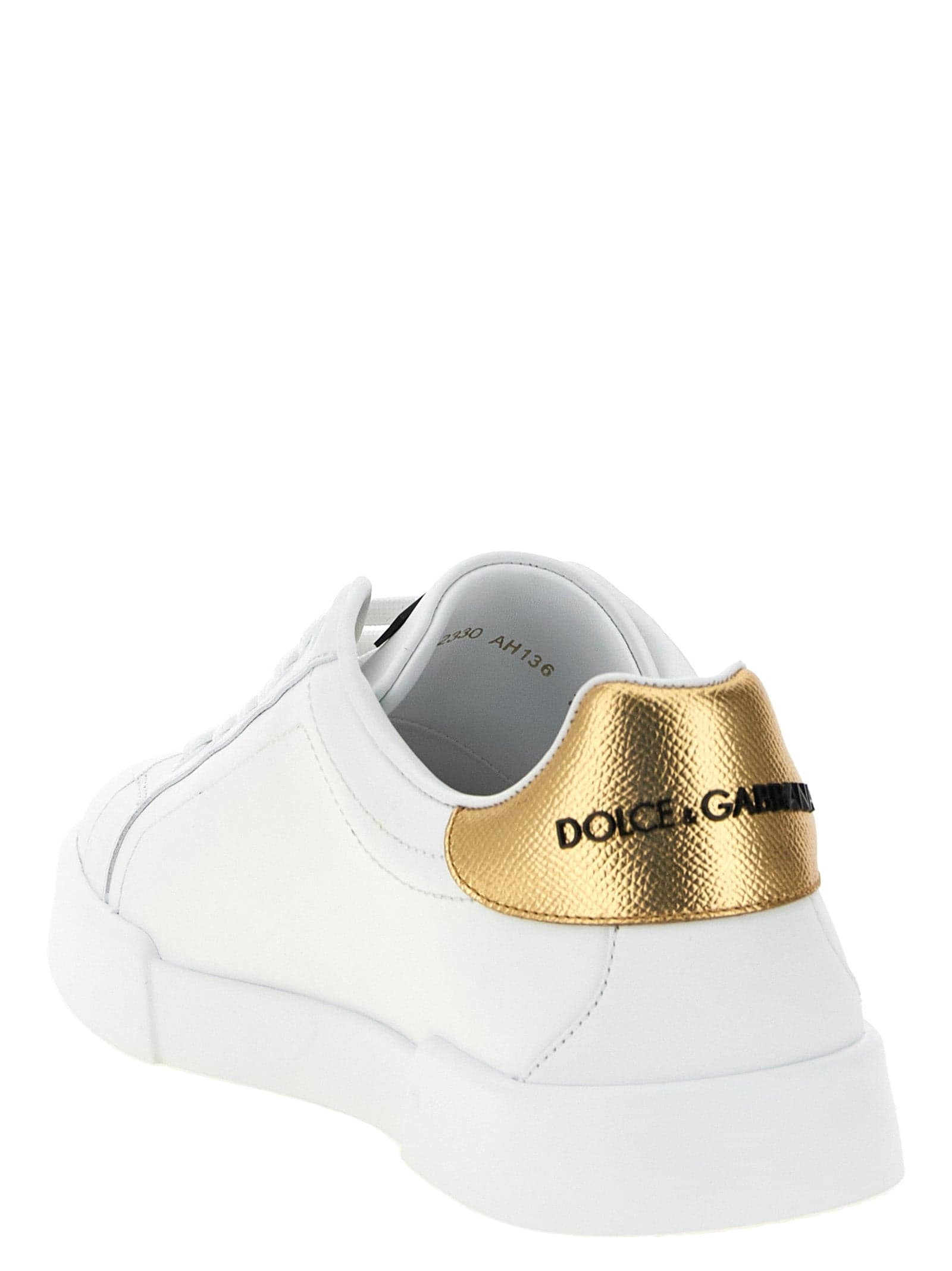 Dolce & Gabbana Gold Calfskin Low Top Sneakers - 3
