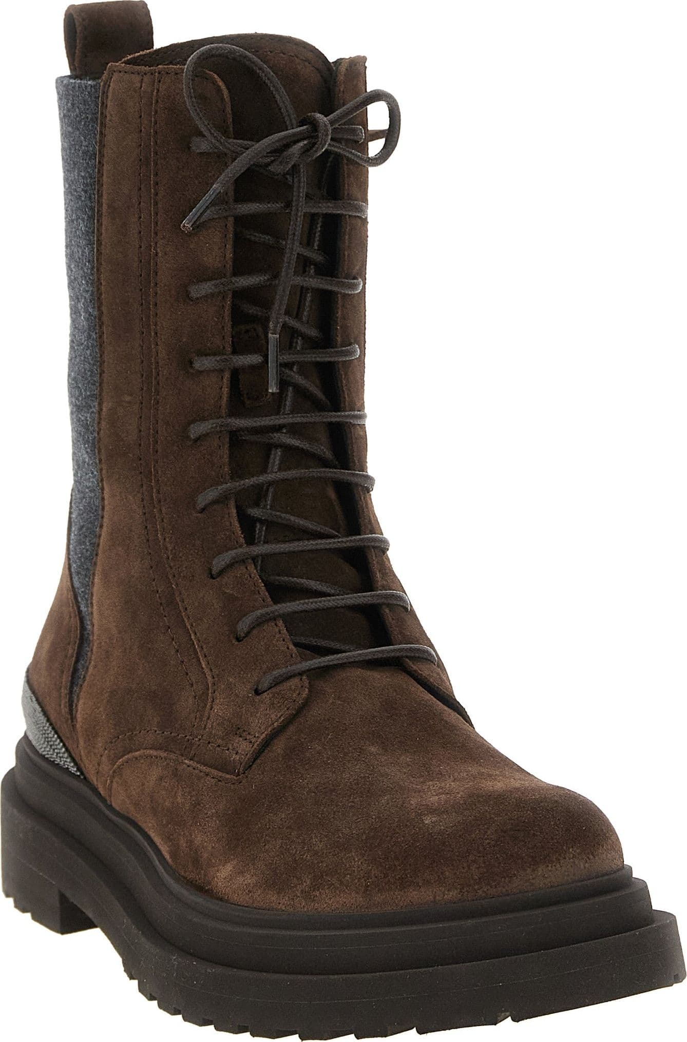 Brunello Cucinelli Brown Calfskin Lace-Up Boots - 2