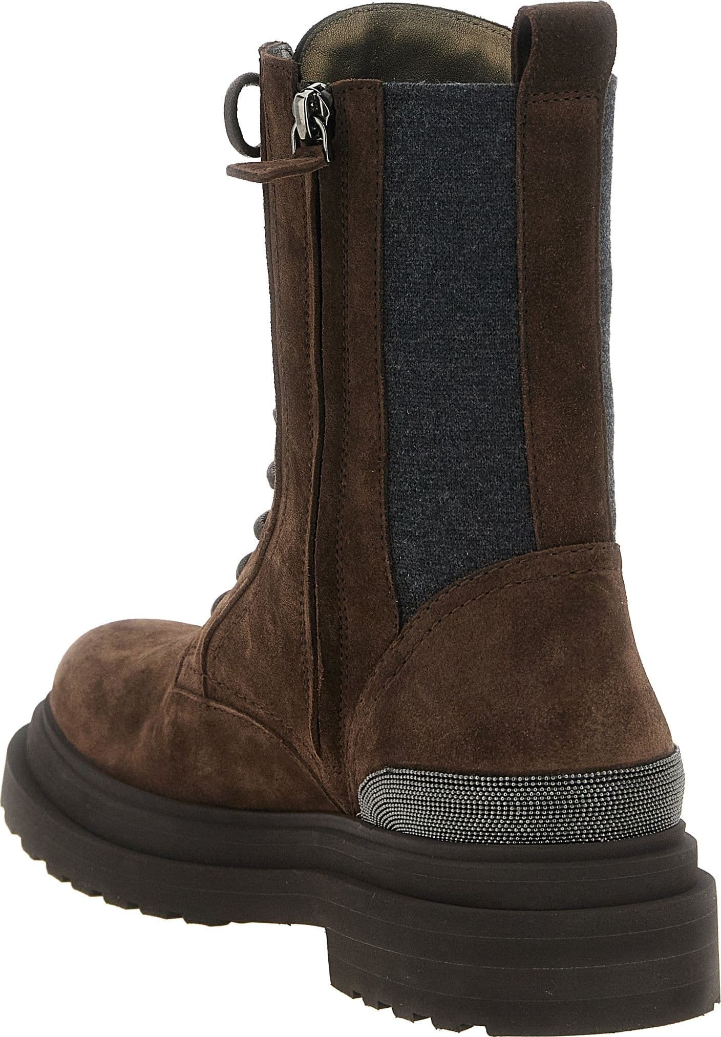 Brunello Cucinelli Brown Calfskin Lace-Up Boots - 3