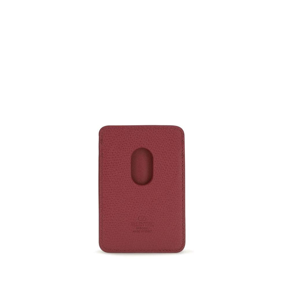 Valentino Garavani Red Calf Leather Bos Taurus Wallet - 2