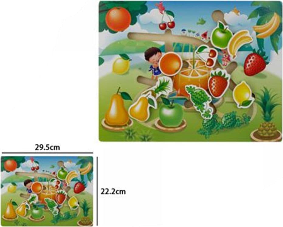 PUZZLE LABIRINTO IN LEGNO CON MOVIMENTO FRUTTA GIOCATTOLI EDUCATIVI PER BAMBINI 66750 - 2