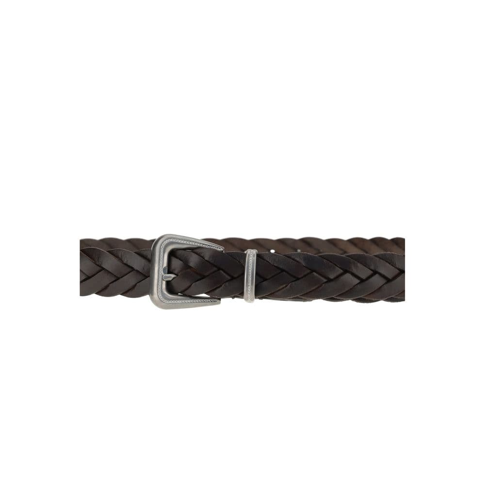 Brunello Cucinelli Brown Calf Leather Bos Taurus Regular Belt - 3