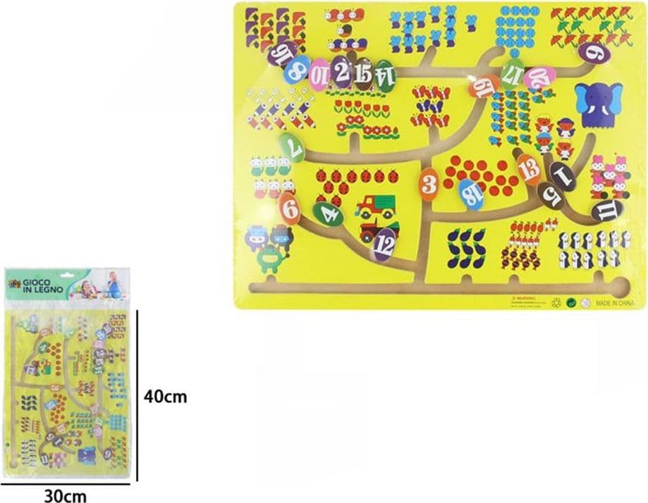 PUZZLE LABIRINTO IN LEGNO CON MOVIMENTO NUMERICO GIOCATTOLI EDUCATIVI PER BAMBINI 52278 - 2