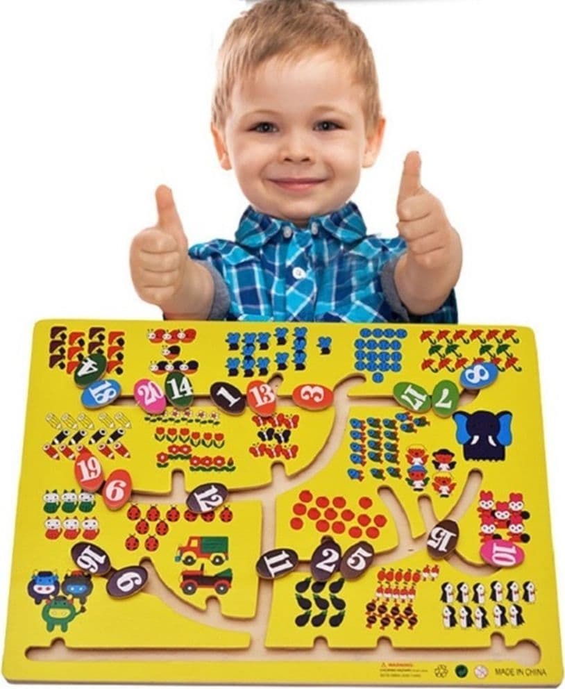 PUZZLE LABIRINTO IN LEGNO CON MOVIMENTO NUMERICO GIOCATTOLI EDUCATIVI PER BAMBINI 52278 - 3