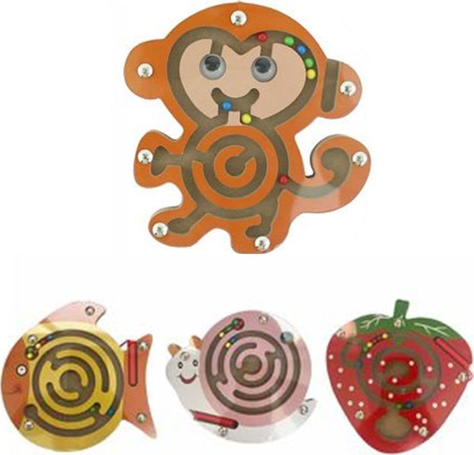 LABIRINTO CON CALAMITA IN LEGNO GIOCO PALLINE GIOCATTOLO PER BAMBINI 4 MODELLI 74772