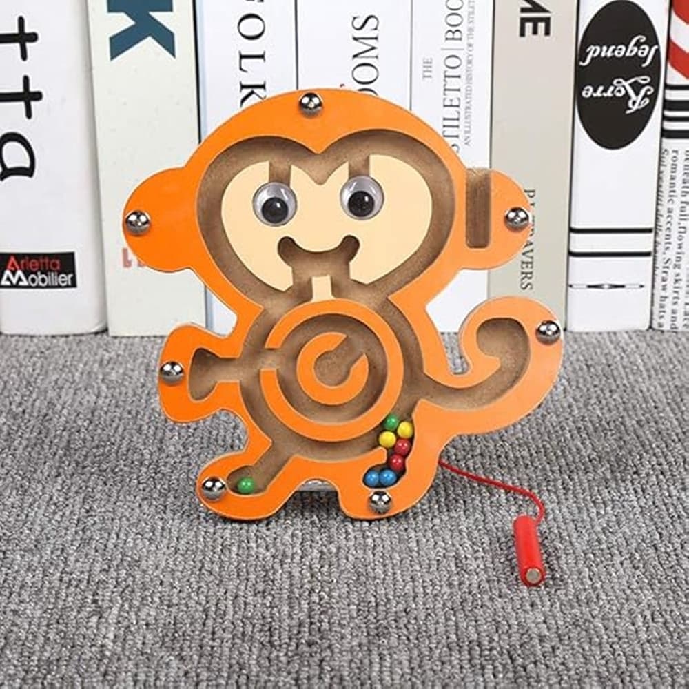 LABIRINTO CON CALAMITA IN LEGNO GIOCO PALLINE GIOCATTOLO PER BAMBINI 4 MODELLI 74772 - 4