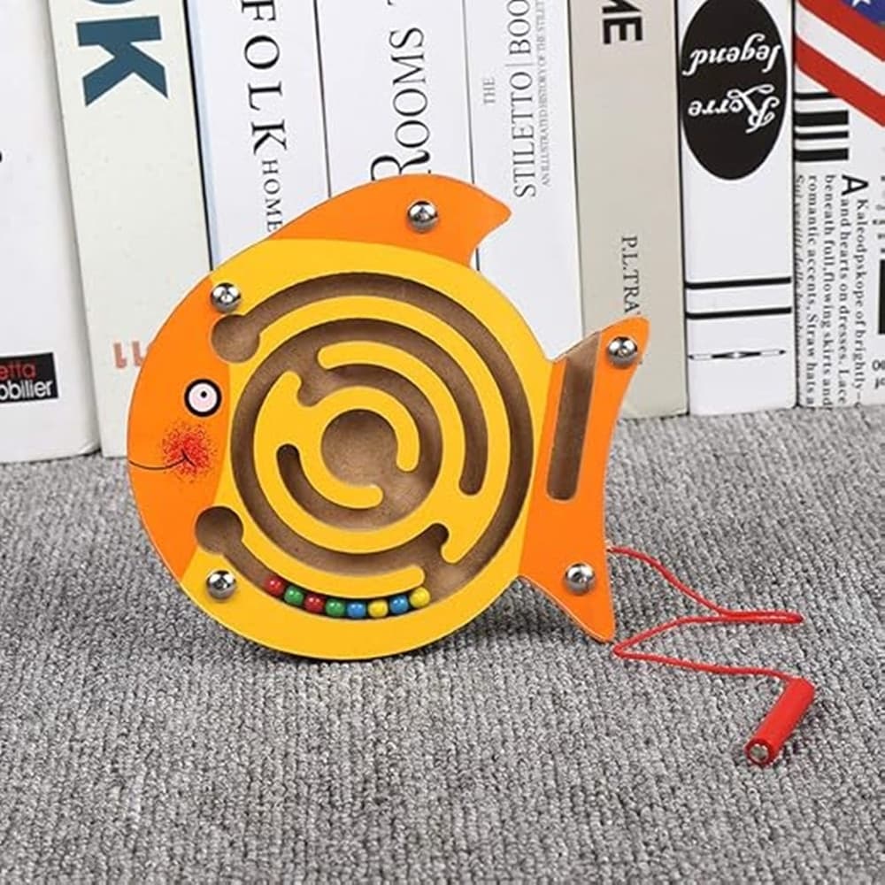 LABIRINTO CON CALAMITA IN LEGNO GIOCO PALLINE GIOCATTOLO PER BAMBINI 4 MODELLI 74772 - 7
