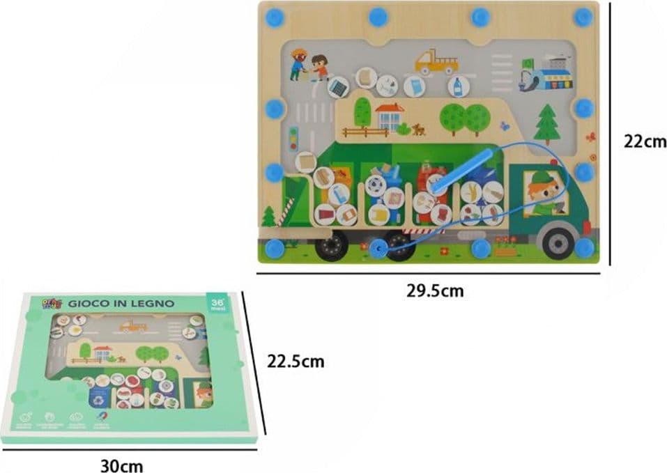PUZZLE MAGNETICO PER SMISTARE I RIFIUTI CON PENNA GIOCATTOLO EDUCATIVO PER BAMBINI 32349 - 2
