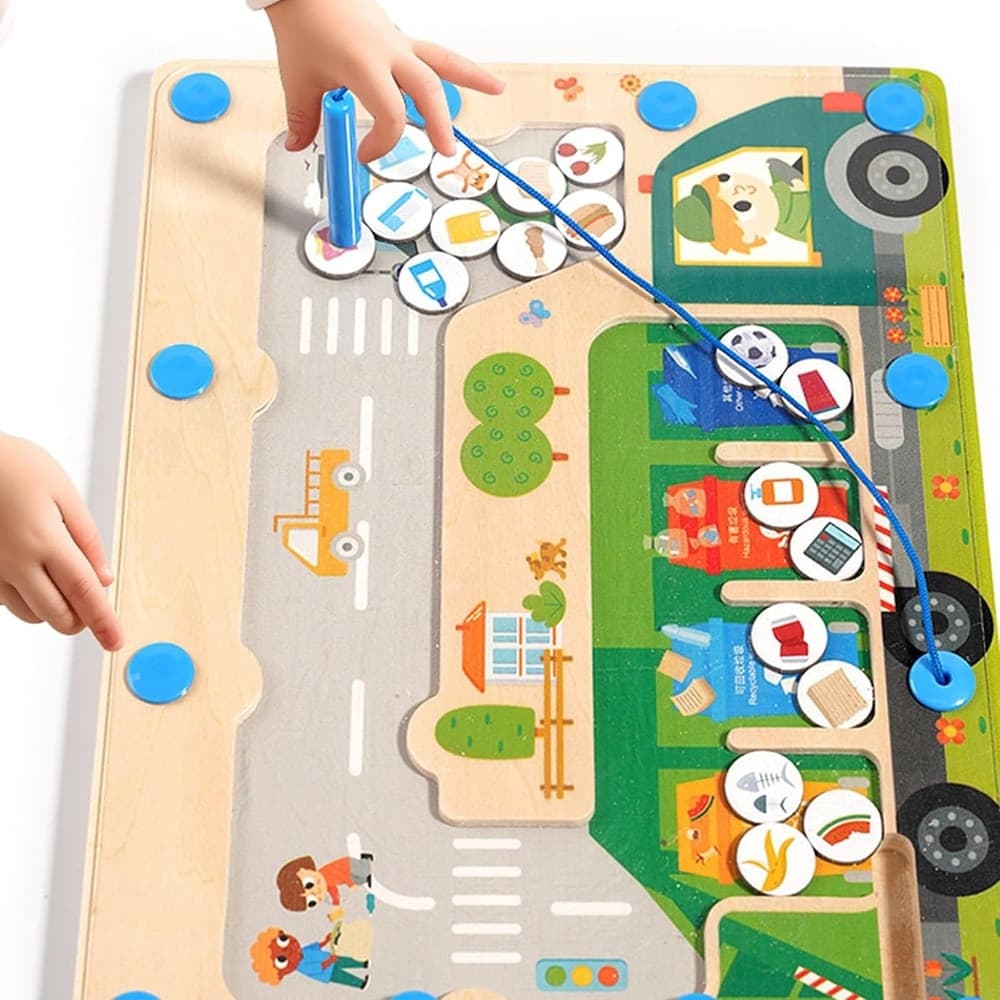 PUZZLE MAGNETICO PER SMISTARE I RIFIUTI CON PENNA GIOCATTOLO EDUCATIVO PER BAMBINI 32349 - 3
