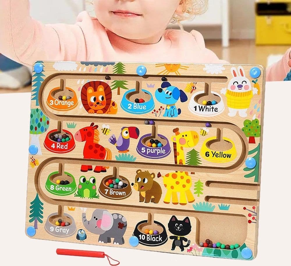 LABIRINTO MAGNETICO CON PERLINE COLORATE NUMERICHE PER BAMBINI GIOCATTOLO EDUCATIVO 32356 - 2