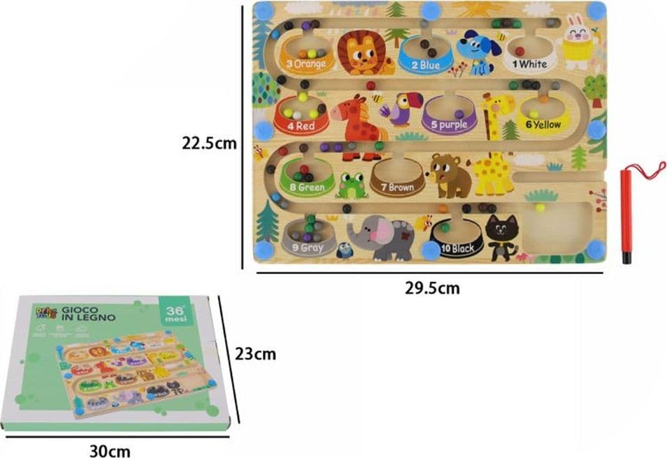 LABIRINTO MAGNETICO CON PERLINE COLORATE NUMERICHE PER BAMBINI GIOCATTOLO EDUCATIVO 32356 - 3