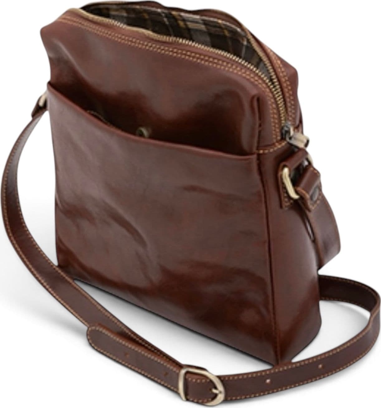 Modarno Borsa Uomo a tracolla in vera pelle Bovina 25x6x26 cm - 2