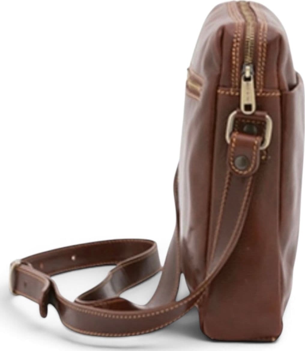 Modarno Borsa Uomo a tracolla in vera pelle Bovina 25x6x26 cm - 4