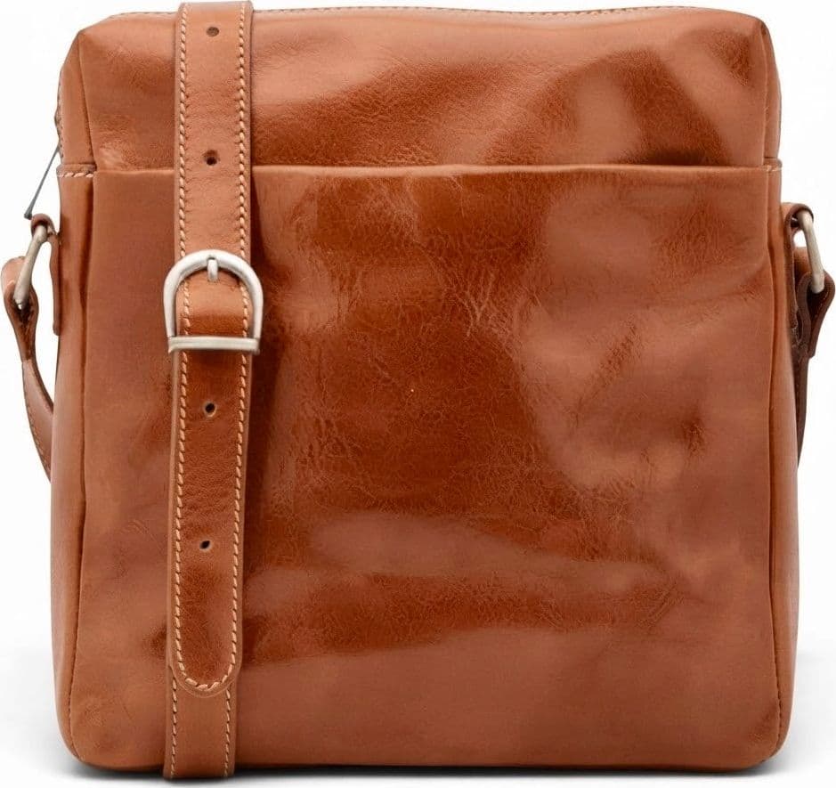 Modarno Borsa Uomo a tracolla in vera pelle Bovina 25x6x26 cm - 8
