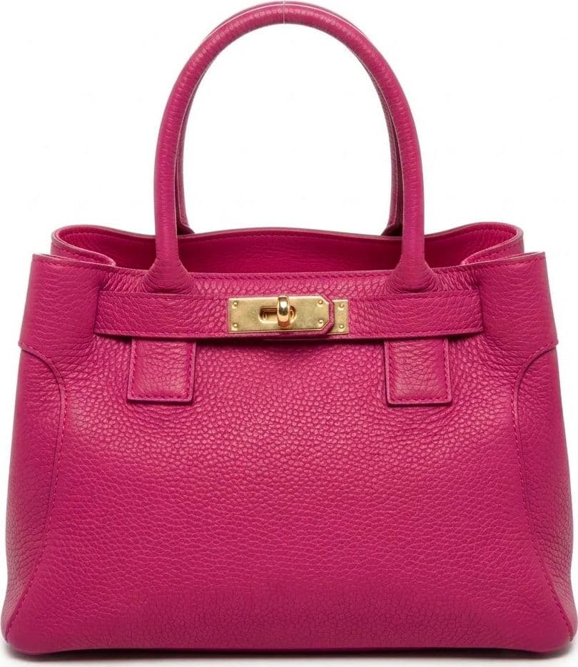 Modarno Borsa donna a mano e tracolla "Mia" in vera pelle 26x14x18 cm - 17