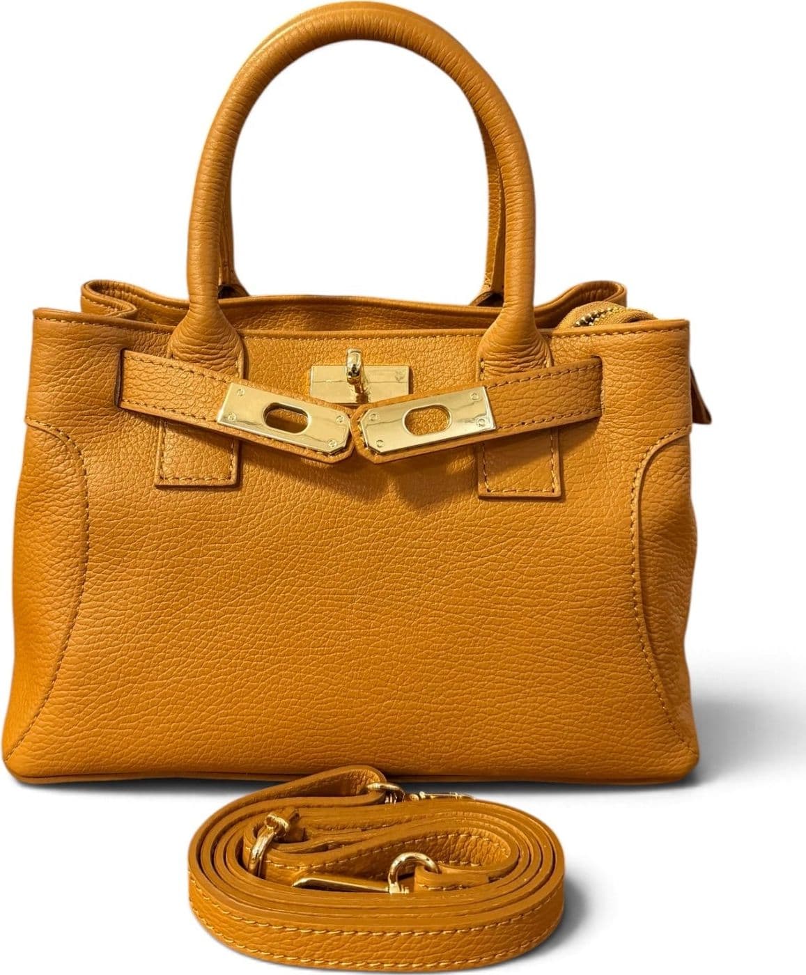 Modarno Borsa donna a mano e tracolla "Mia" in vera pelle 26x14x18 cm - 4