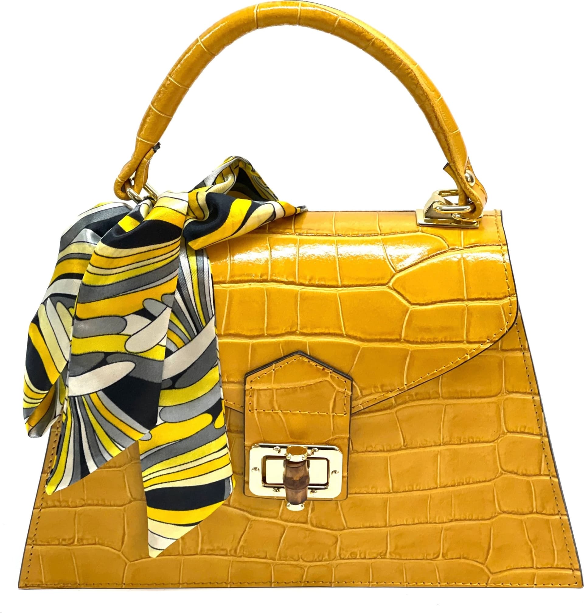 Modarno Borsa donna stampa cocco a trapezio in vera pelle 28x10x17 cm - 11