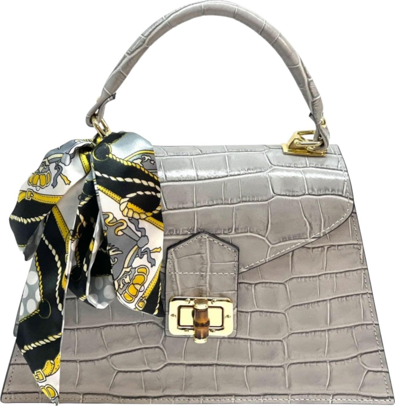 Modarno Borsa donna stampa cocco a trapezio in vera pelle 28x10x17 cm - 12