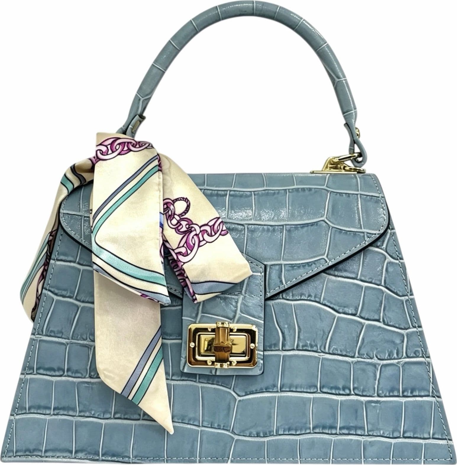 Modarno Borsa donna stampa cocco a trapezio in vera pelle 28x10x17 cm - 15